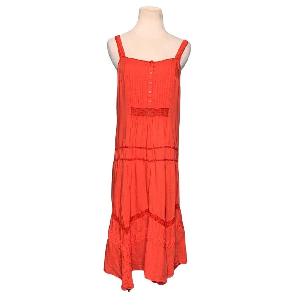 Old Navy orange sleeveless boho midi dress size XS